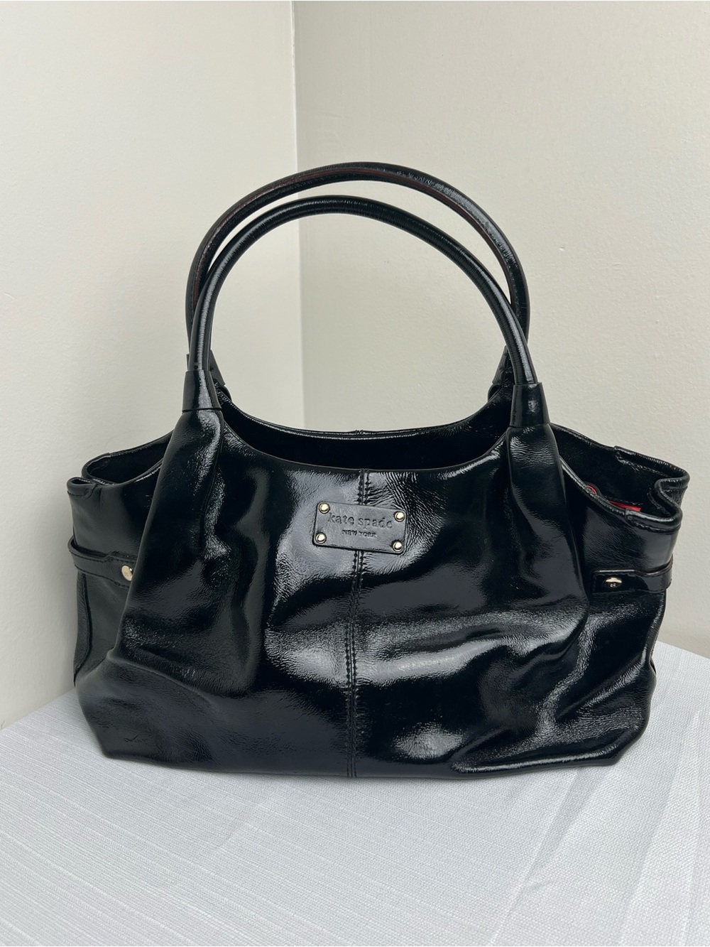 kate spade Berkshire Road Stevie Black Patent Leather Shoulder Bag